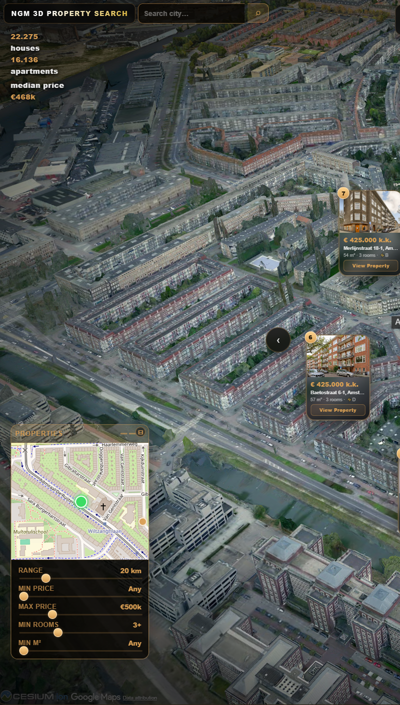 NGM Property Search visual real estate interface